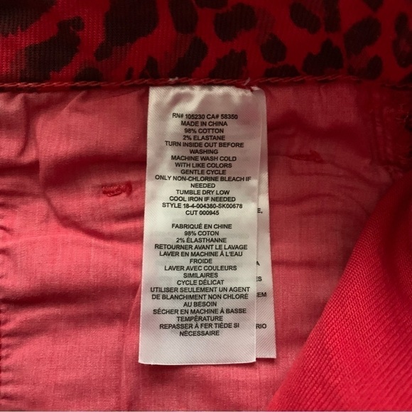 Current Elliot The 5-Pocket Mini Skirt in Warped Species Red Leopard Print Sz 25 - Picture 8 of 8